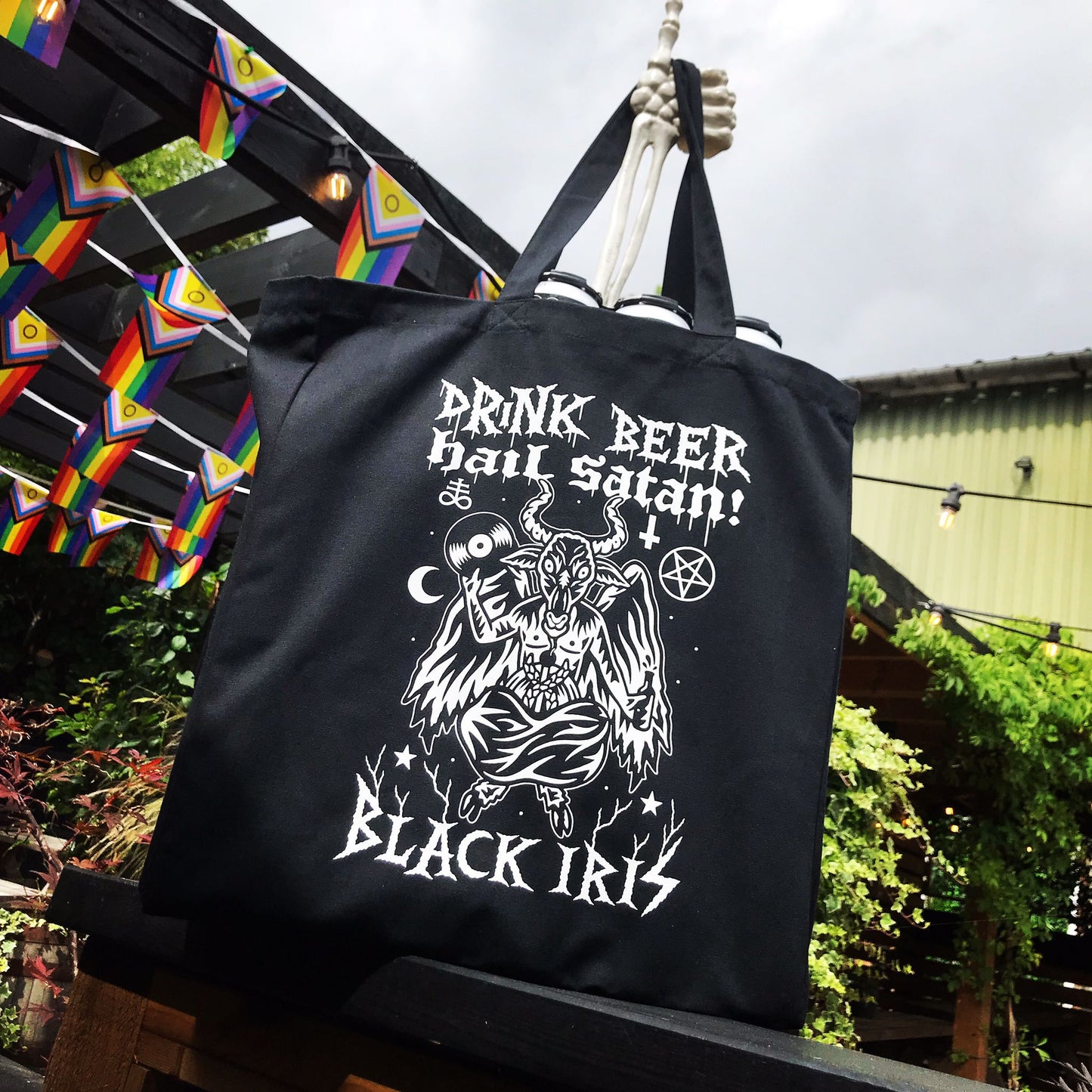 Drink Beer Hail Satan Tote Bag