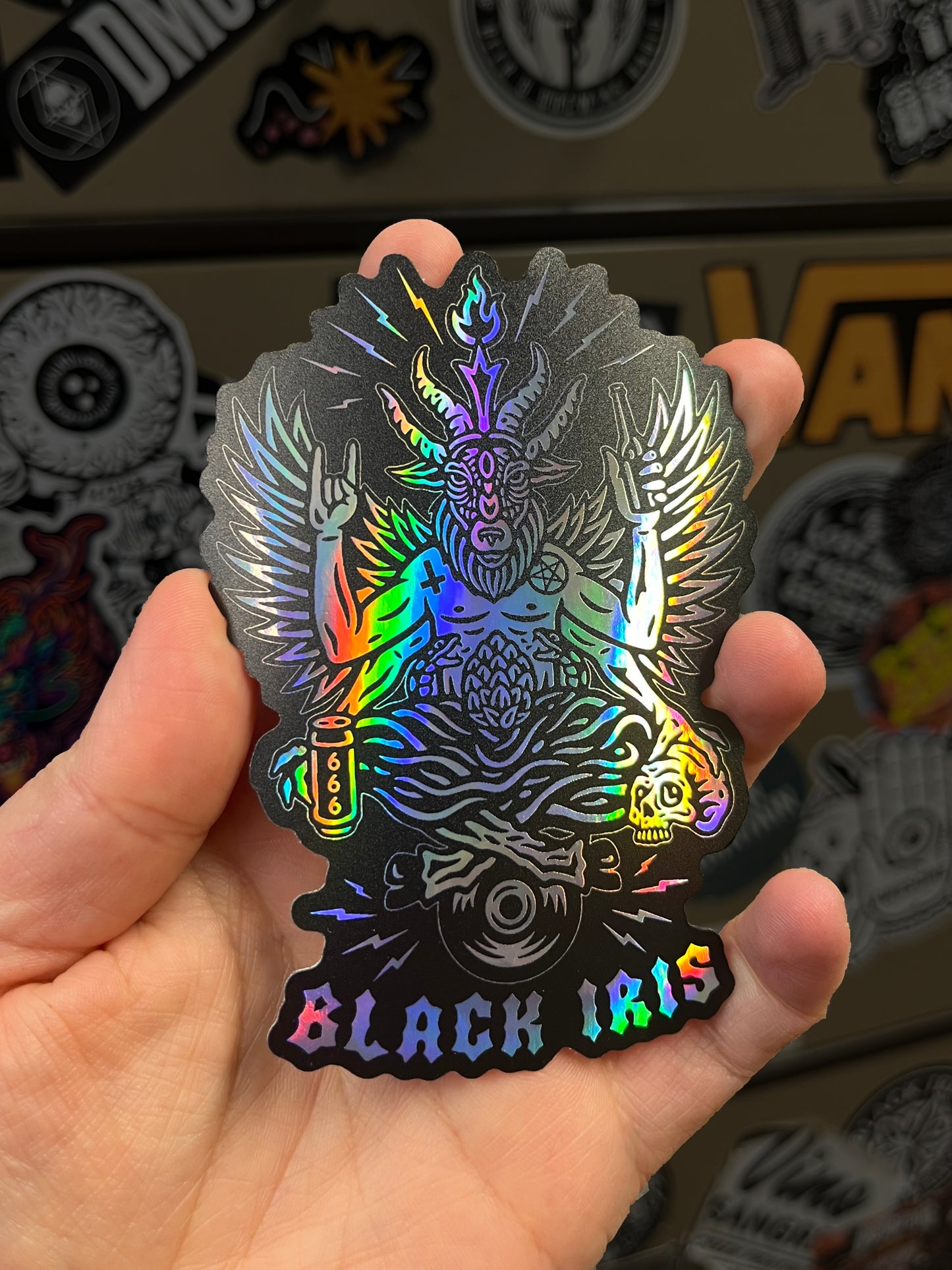 Holographic Baphomet Vinyl Sticker