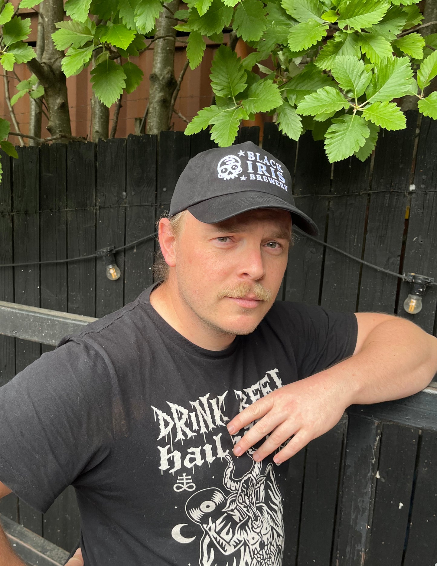 Black Iris Embroidered Baseball Cap