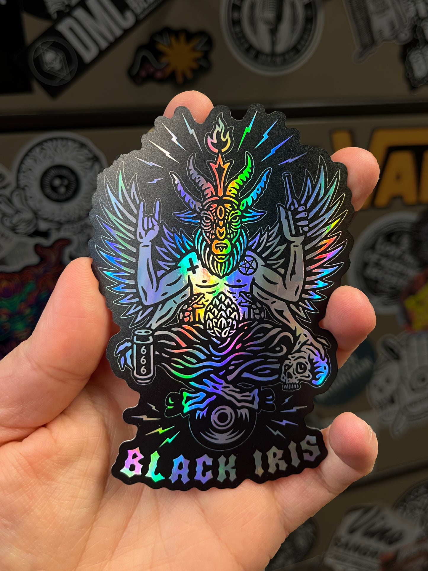 Holographic Baphomet Vinyl Sticker