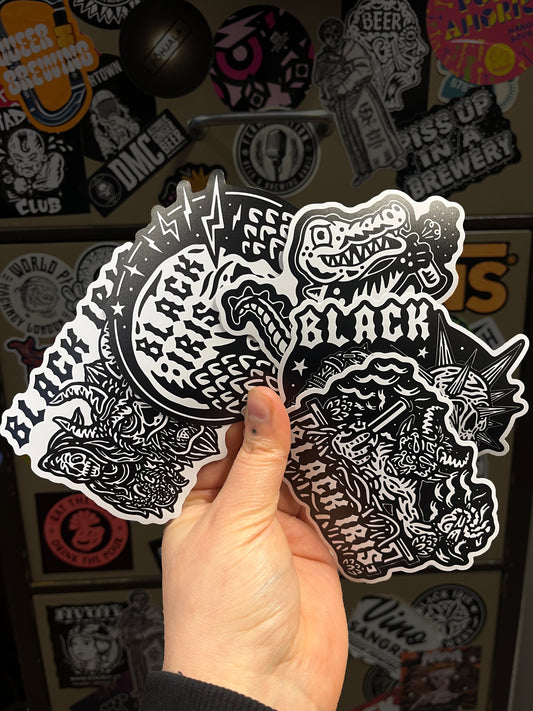 Black Iris Vinyl Stickers - 5 Pack